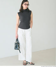 Temperament Half Turtleneck Sleeveless Knit Top