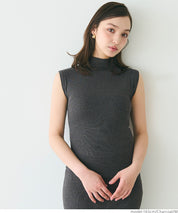Temperament Half Turtleneck Sleeveless Knit Top
