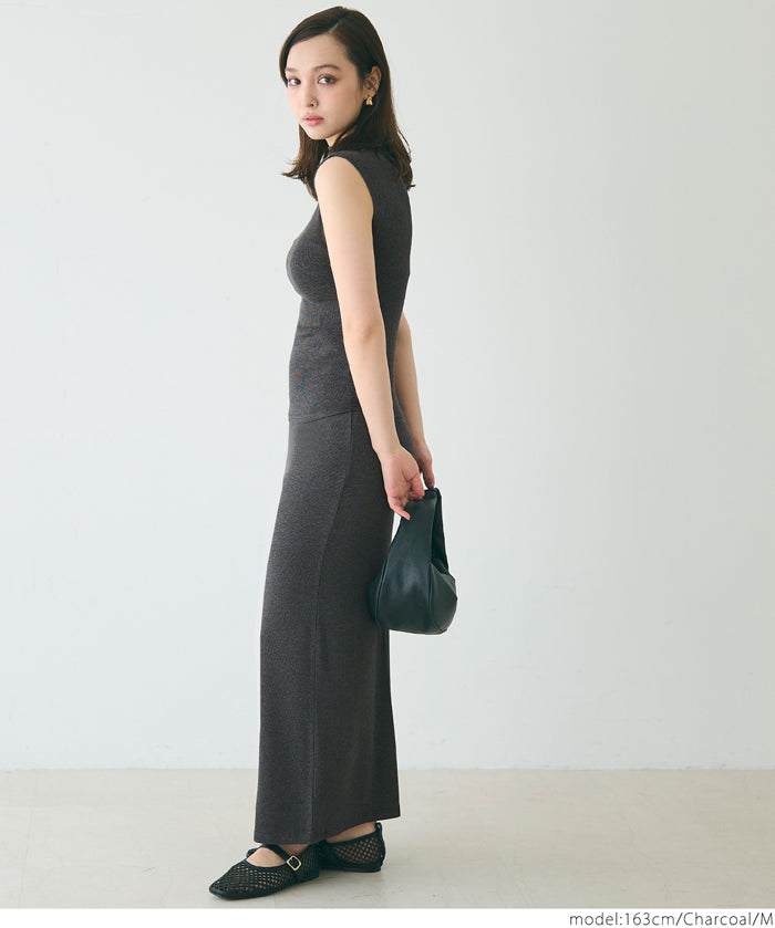 Temperament Half Turtleneck Sleeveless Knit Top