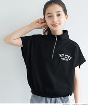 Kids Sportswear Zippered Short Sleeve Top