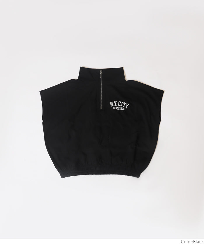 Kids Sportswear Zippered Short Sleeve Top