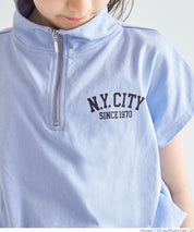 Kids Sportswear Zippered Short Sleeve Top