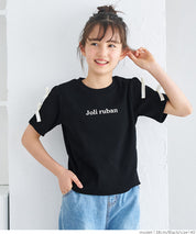 Temperament bow decoration round neck T-shirt