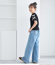 Temperament bow decoration round neck T-shirt