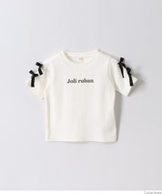 Temperament bow decoration round neck T-shirt