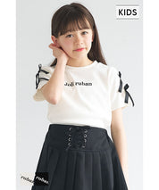 Temperament bow decoration round neck T-shirt