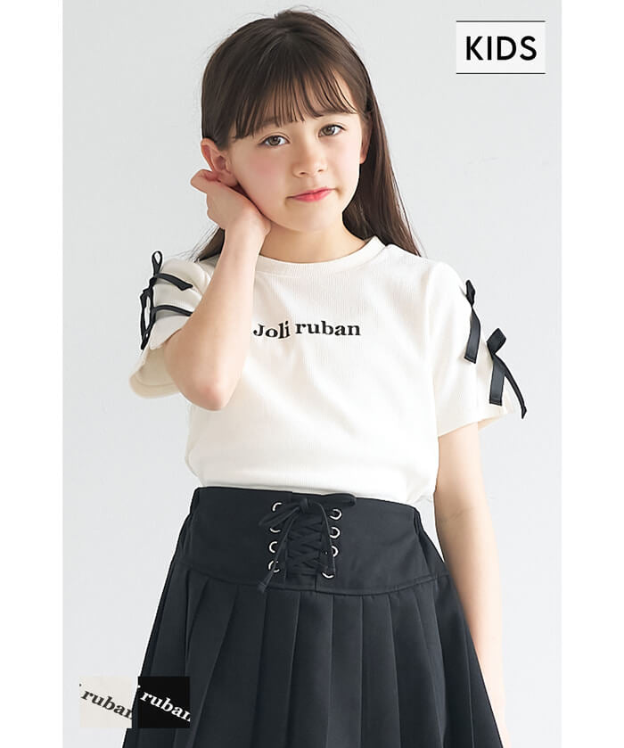 Temperament bow decoration round neck T-shirt
