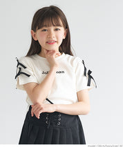 Temperament bow decoration round neck T-shirt