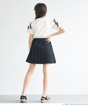 Temperament bow decoration round neck T-shirt