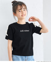 Temperament bow decoration round neck T-shirt