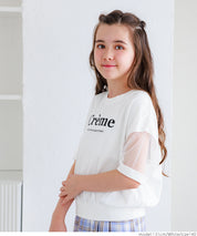 Kids TULLE SHORT SLEEVE LOGO TOP
