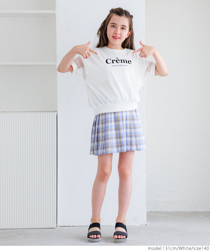 Kids TULLE SHORT SLEEVE LOGO TOP