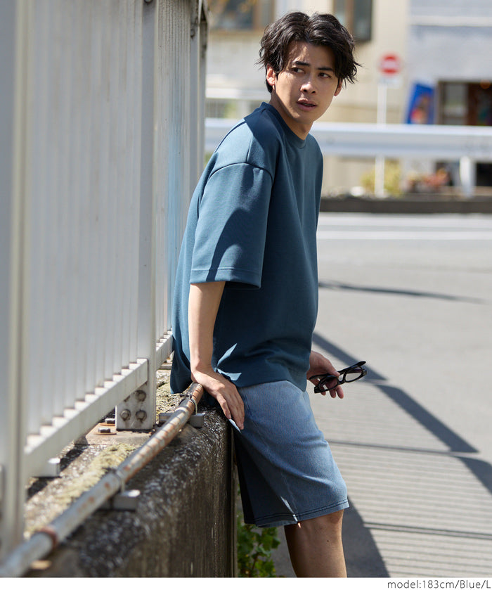 Men's space cotton basic short-sleeved T-shirt