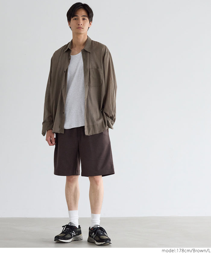 Men's soft space cotton elastic shorts