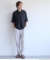 Men's simple woven POLO collar short-sleeved T-shirt