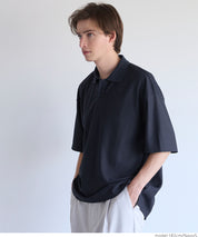 Men's simple woven POLO collar short-sleeved T-shirt