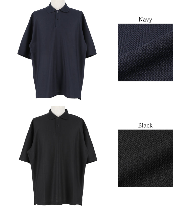 Men's simple woven POLO collar short-sleeved T-shirt