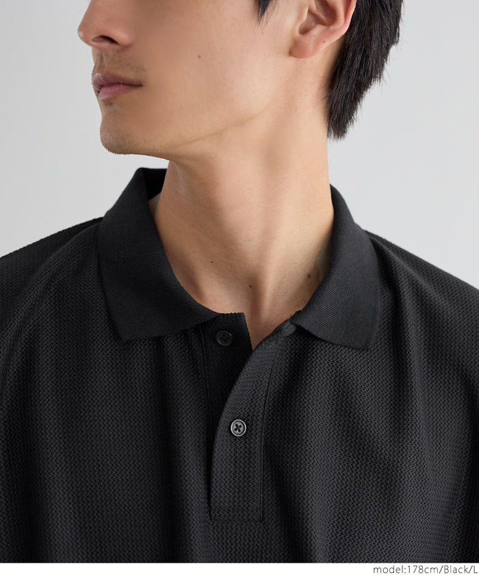 Men's simple woven POLO collar short-sleeved T-shirt