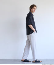 Men's simple woven POLO collar short-sleeved T-shirt