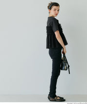 Japanese design fake two-piece tulle tube top short-sleeved Tee