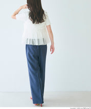 Japanese design fake two-piece tulle tube top short-sleeved Tee