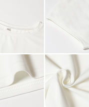 Silky-touch French-sleeved slim-fit short-sleeved top