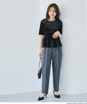 Velvet Short Sleeve Babydoll Top