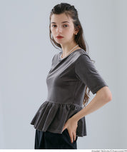Velvet Short Sleeve Babydoll Top