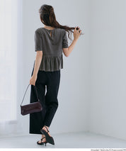 Velvet Short Sleeve Babydoll Top