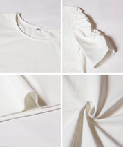 Japanese style princess sleeve solid color short-sleeved top