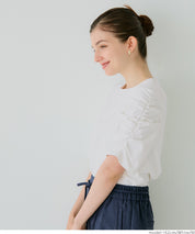 Japanese style princess sleeve solid color short-sleeved top