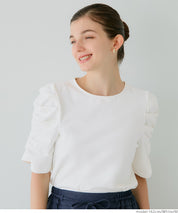 Japanese style princess sleeve solid color short-sleeved top