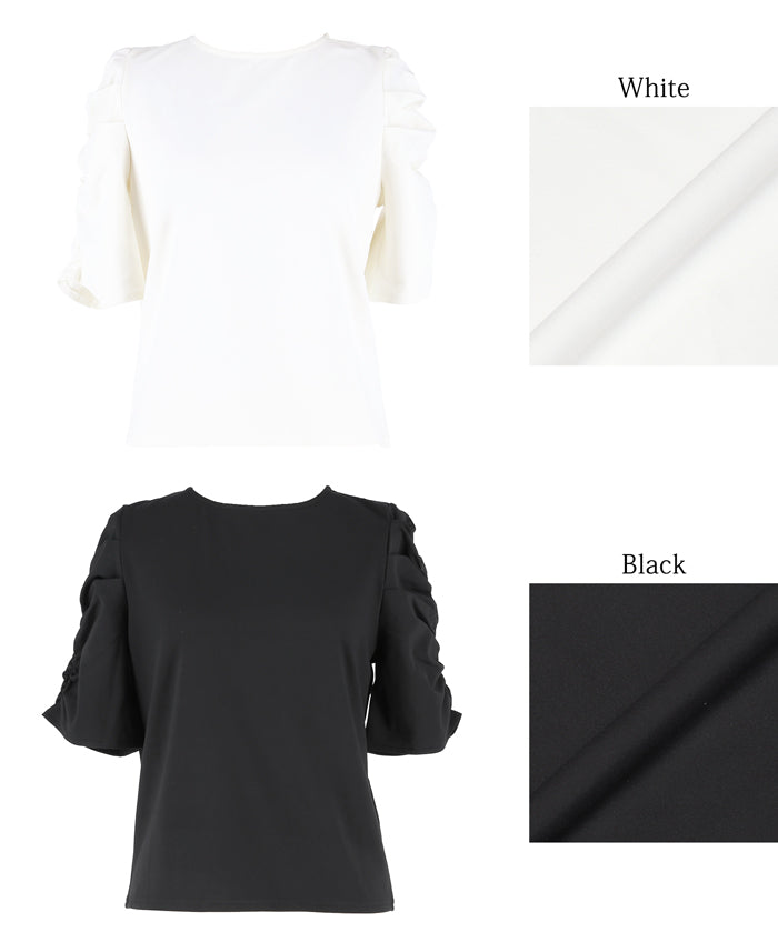 Japanese style princess sleeve solid color short-sleeved top