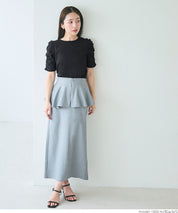 Japanese style princess sleeve solid color short-sleeved top