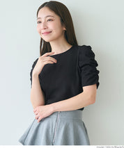 Japanese style princess sleeve solid color short-sleeved top
