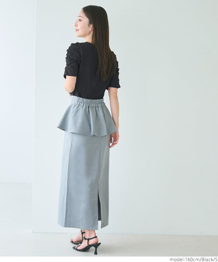 Japanese style princess sleeve solid color short-sleeved top