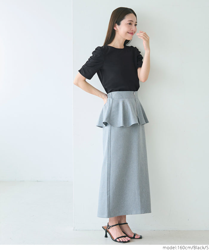 Japanese style princess sleeve solid color short-sleeved top