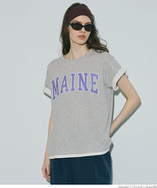 Cotton short-sleeved top with English logo and fold-over cuffs