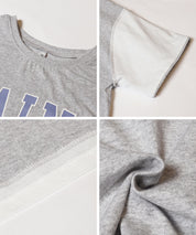 Cotton short-sleeved top with English logo and fold-over cuffs