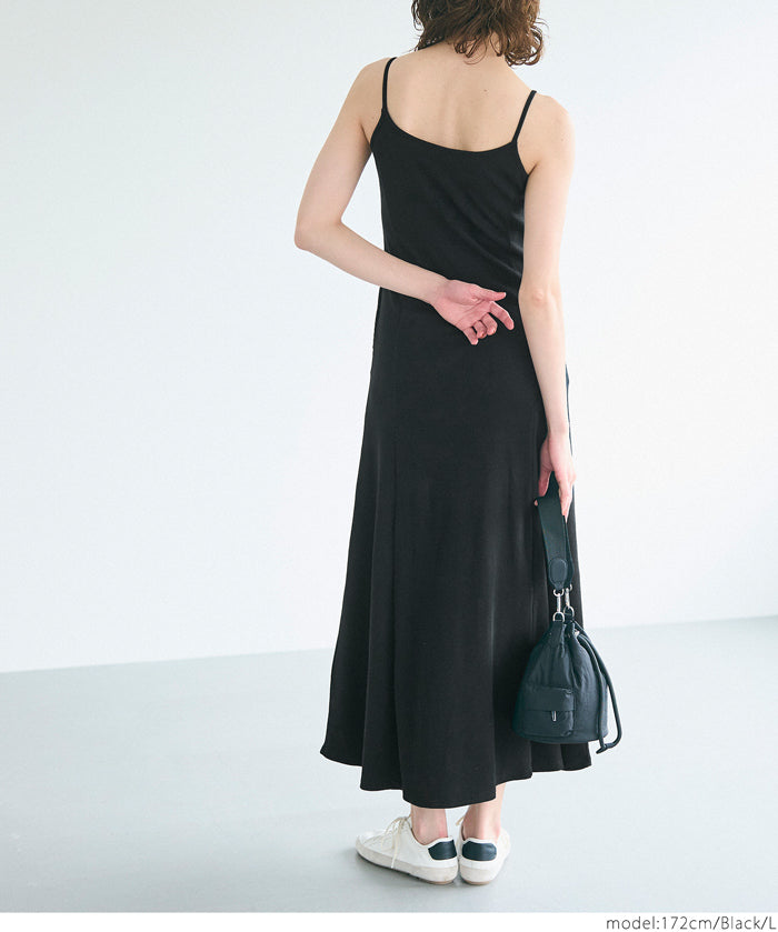 OUT BRA Hooded spaghetti strap fishtail dress