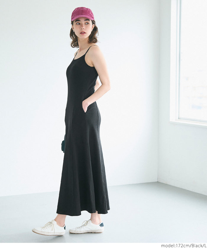 OUT BRA Hooded spaghetti strap fishtail dress