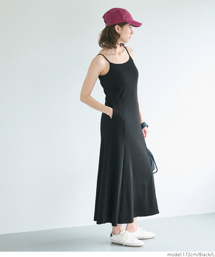 OUT BRA Hooded spaghetti strap fishtail dress