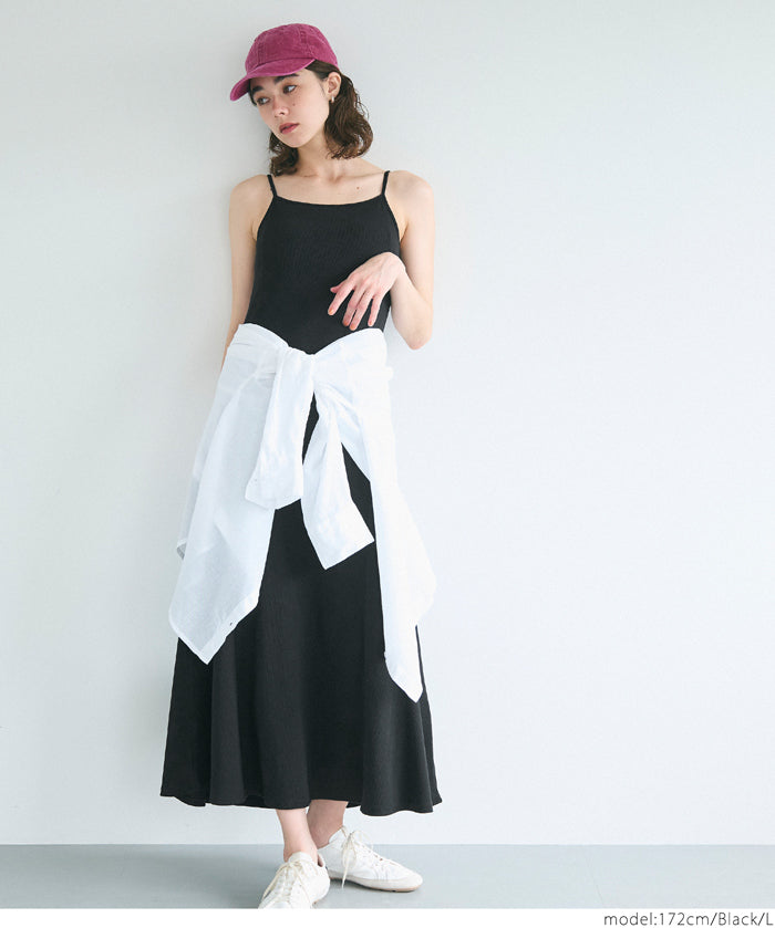 OUT BRA Hooded spaghetti strap fishtail dress