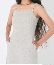 OUT BRA Hooded spaghetti strap fishtail dress