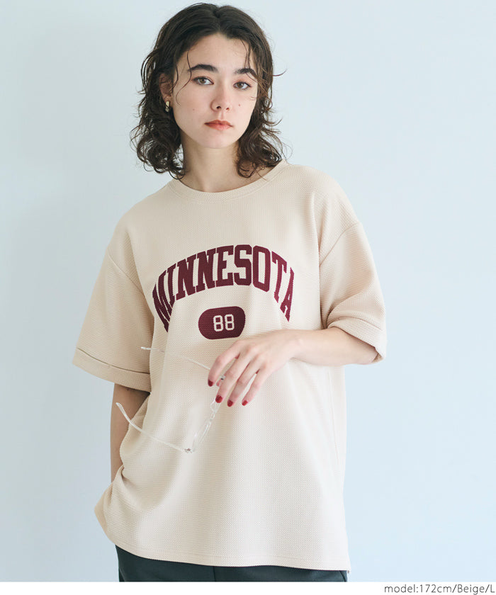 【Embossed function】Sports style LOGO short-sleeved T-shirt