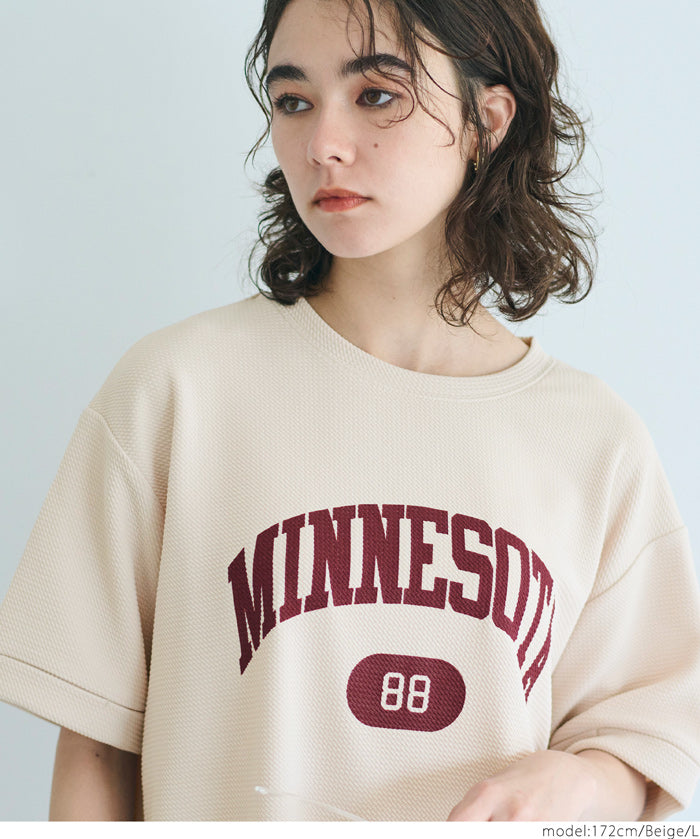 【Embossed function】Sports style LOGO short-sleeved T-shirt