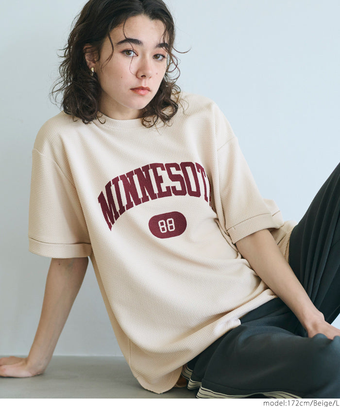 【Embossed function】Sports style LOGO short-sleeved T-shirt