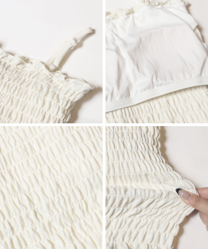 Amphibious OUT BRA Summer Ruffled Ruffled Vest with Chest Pad Rash Guard