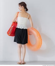 Amphibious OUT BRA Summer Ruffled Ruffled Vest with Chest Pad Rash Guard