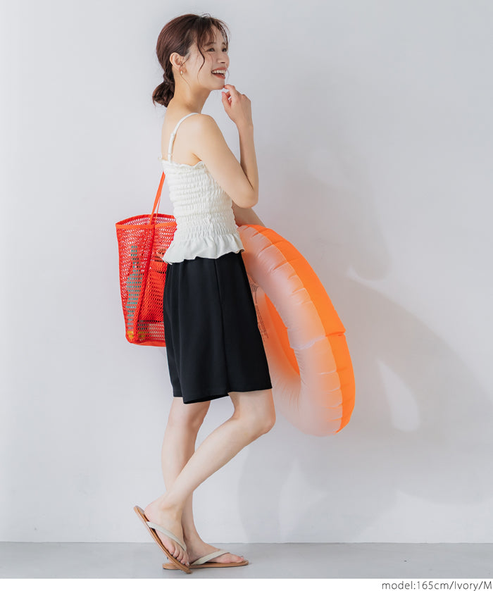 Amphibious OUT BRA Summer Ruffled Ruffled Vest with Chest Pad Rash Guard